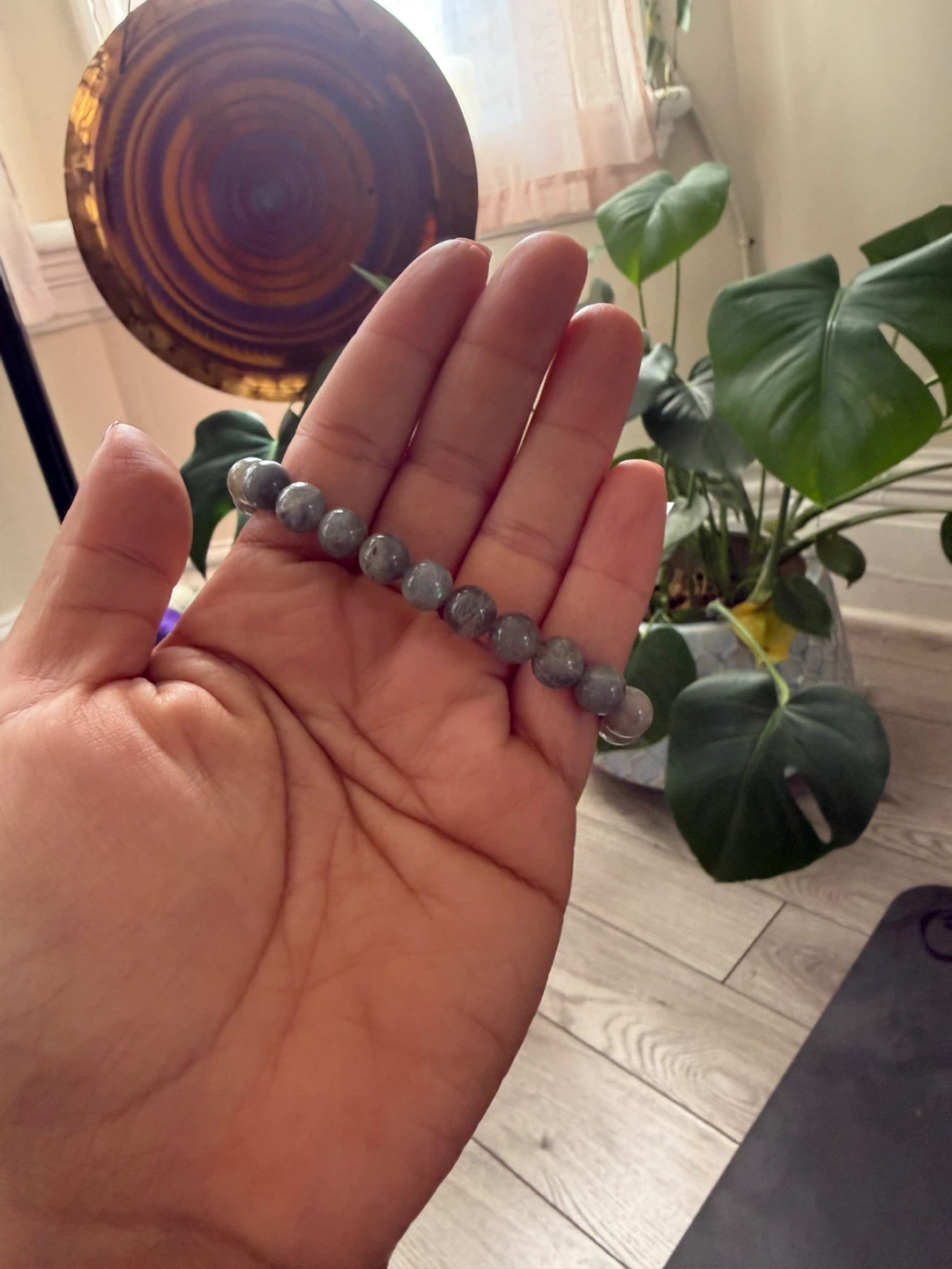 Grey Moon Stone Beaded Bracelet