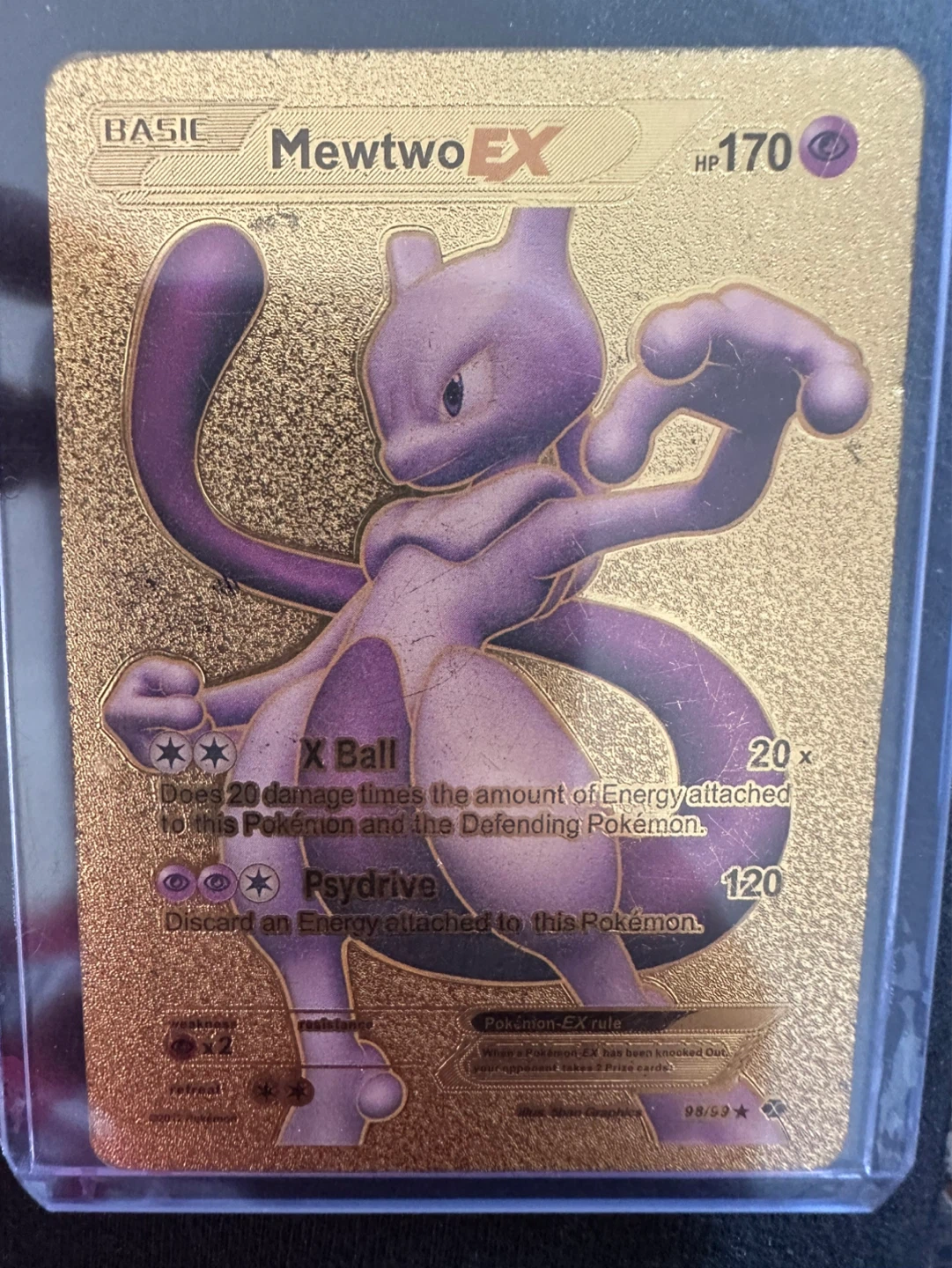 Mewtwo EX Gold Pokemon Card