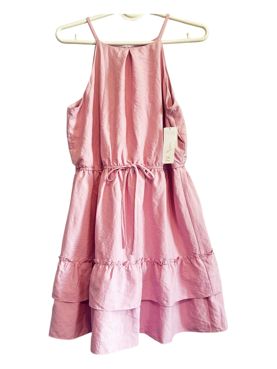 BCX Light Pink Tiered Ruffle Dress - Large