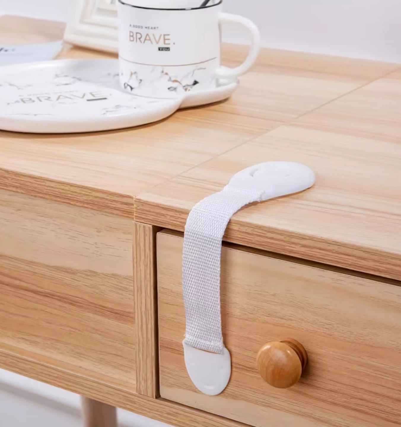White Child Safety Cabinet Lock Strap - photo 2