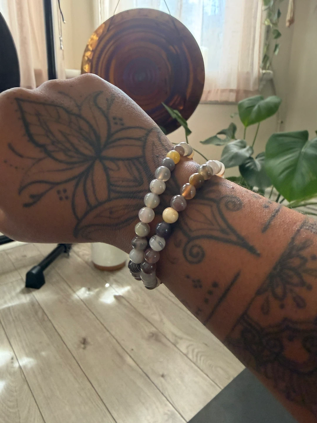 Agate Beaded Stretch Bracelets Set - photo 2