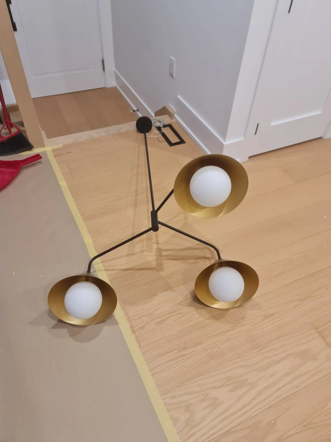 Black & Gold 3-Light Chandelier