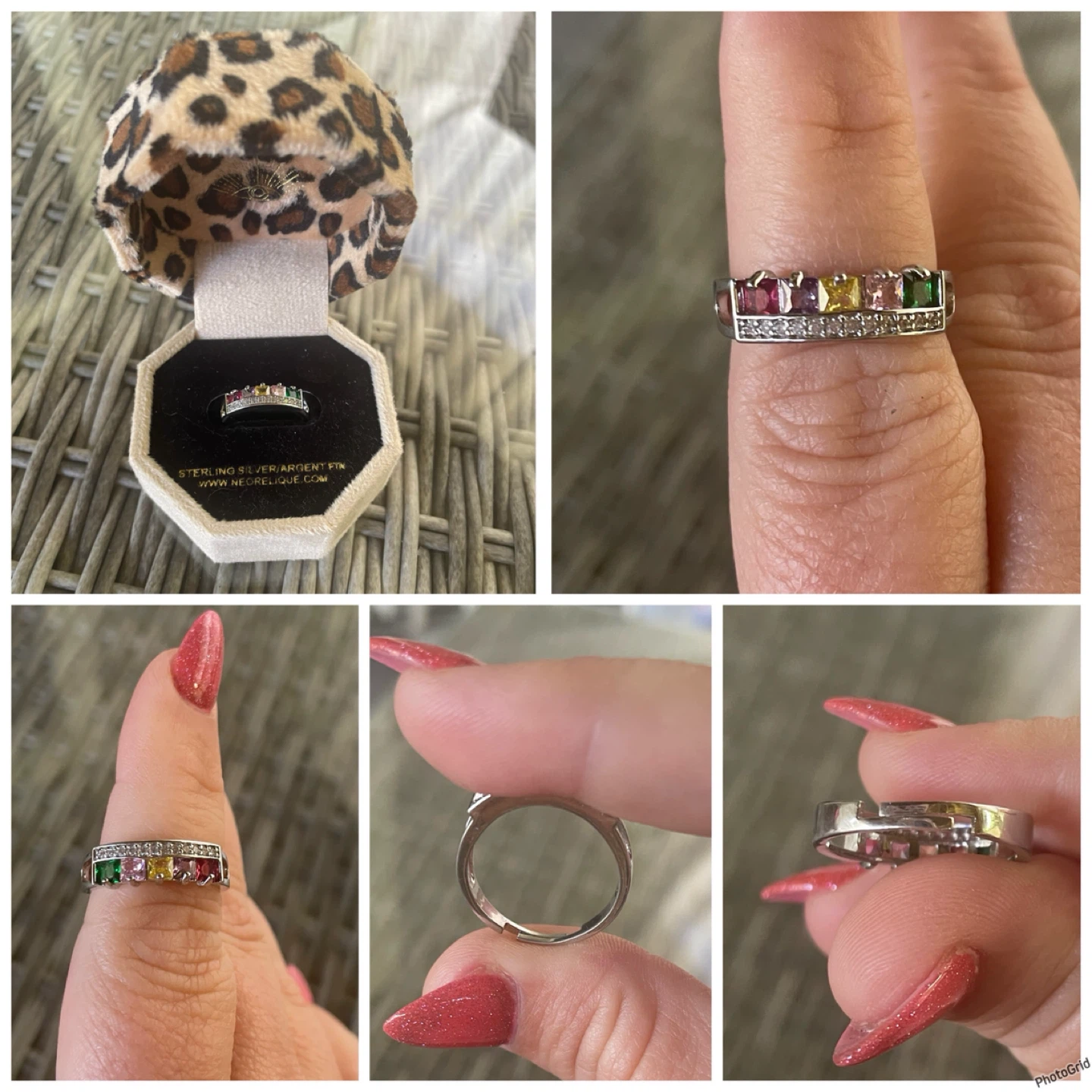 Stunning silver with colored CZ ring.