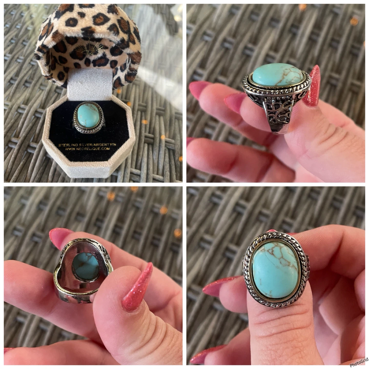 Silver with turquoise stone ring