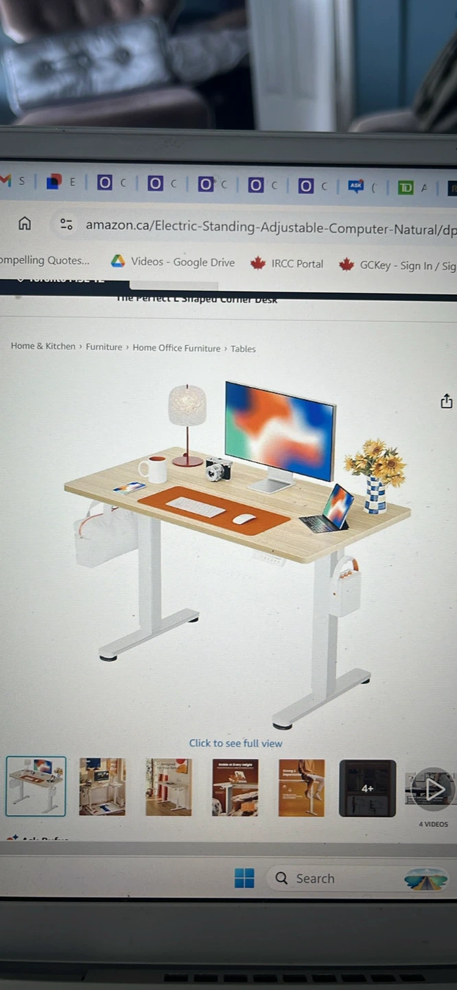 ErGear Electric Standing Desk, 40"x24", Natural