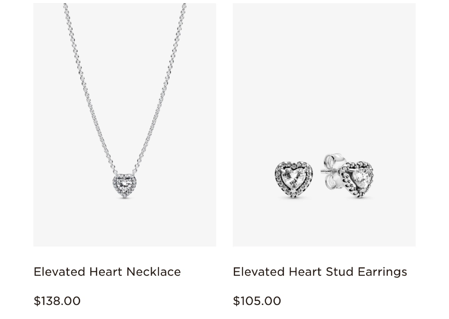 Pandora Elevated Heart Necklace and Stud Earrings Set - photo 4