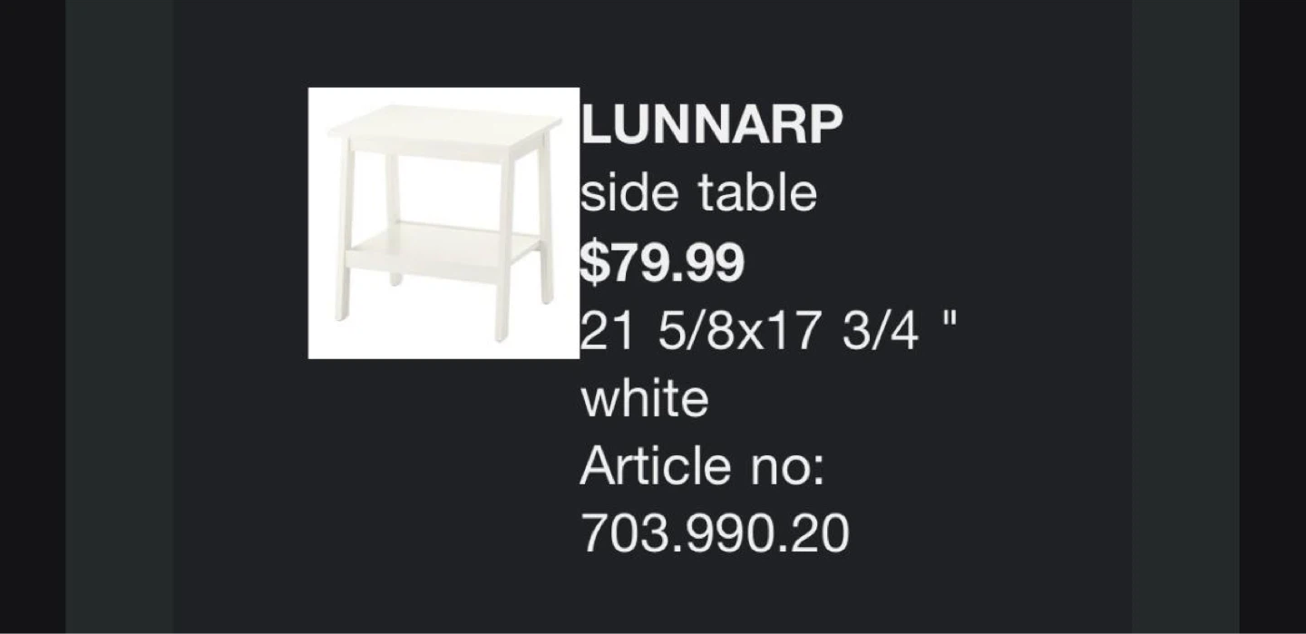 IKEA LUNNARP White Side Table - photo 3