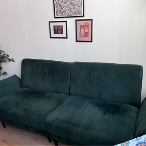 Dark Green Velvet Futon
