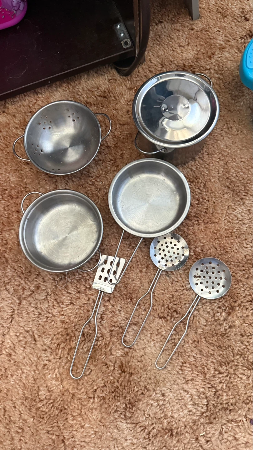 Kids Toy Metal Pots and Pans Set