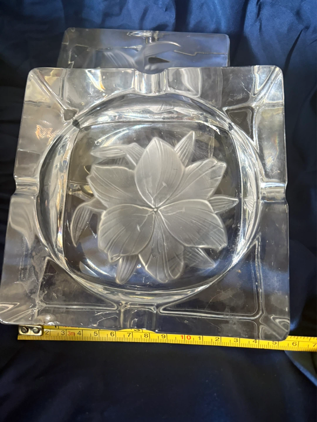 Crystal Ashtray Set with Floral Design - photo 2