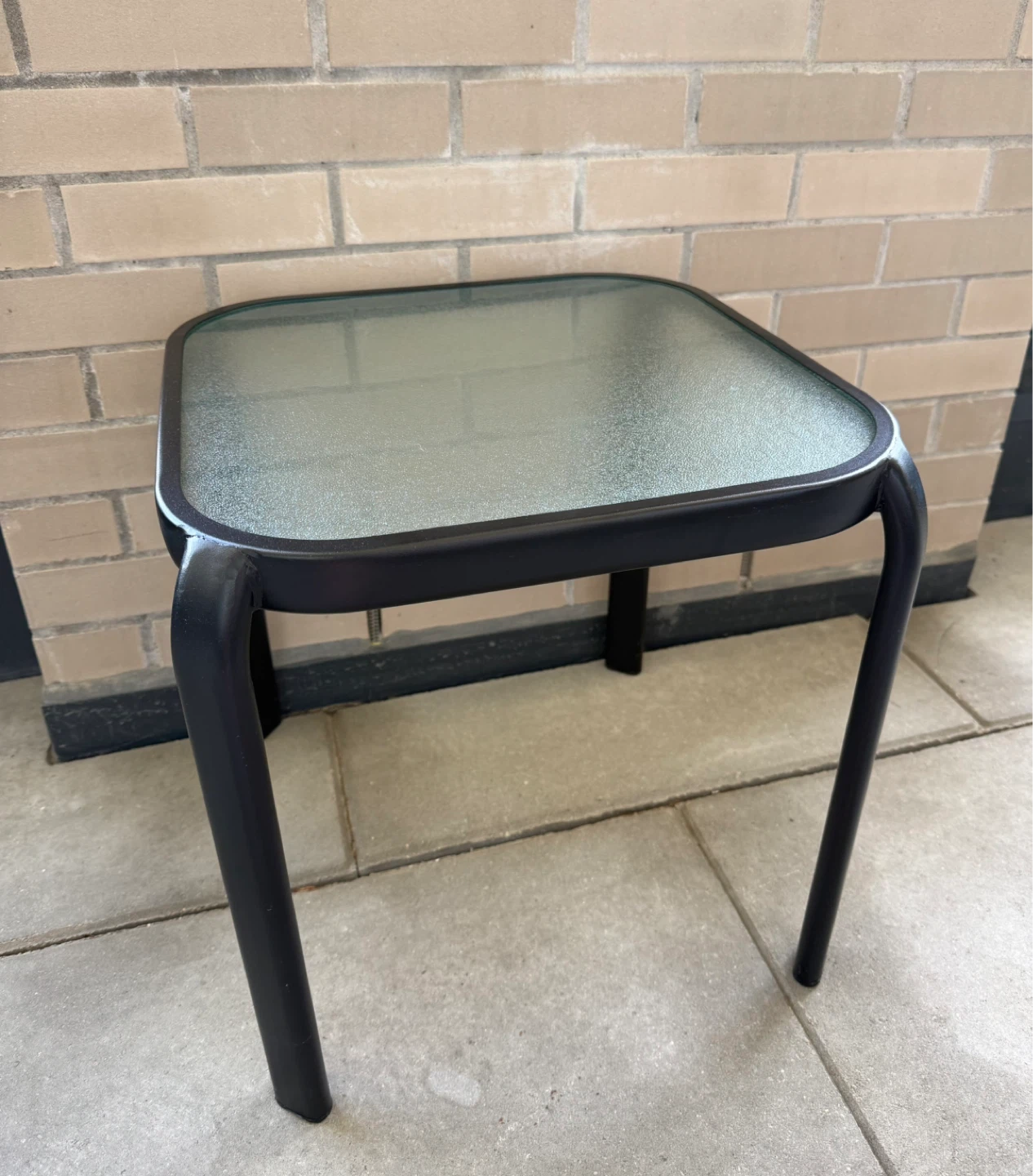 Square Glass Top Outdoor Table