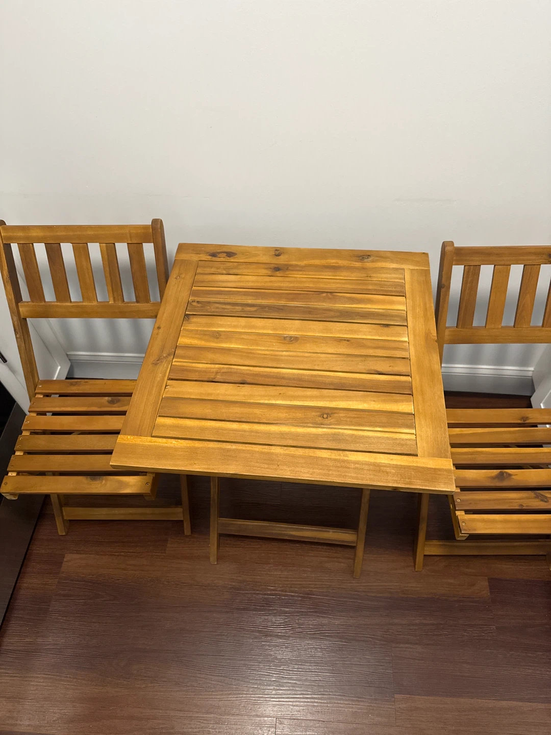 Wooden Bistro Set 2 Chairs and Table - photo 2