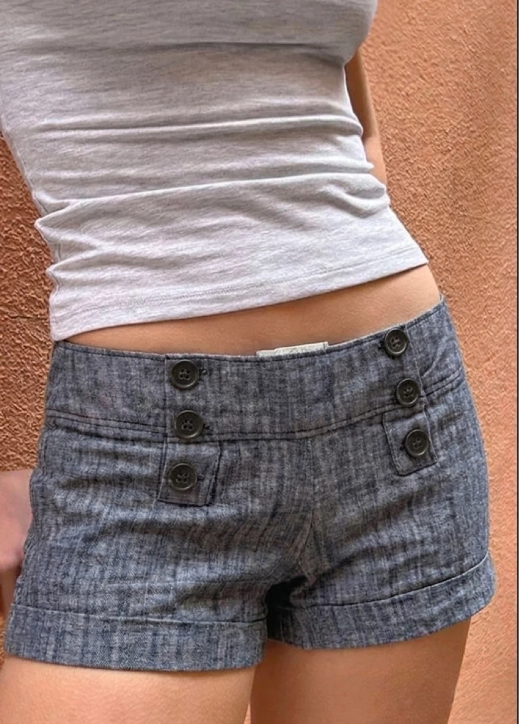 2000s Forget Me Not Grey Sailor Shorts - photo 2
