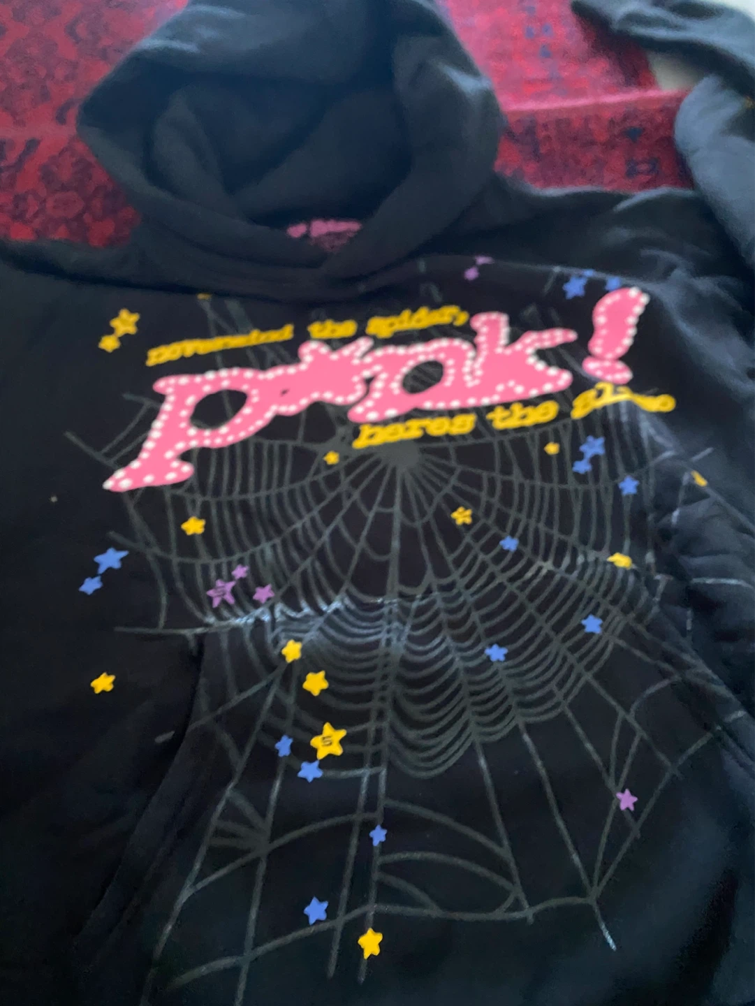 Pink Sp5der Hoodie Size Small - photo 3