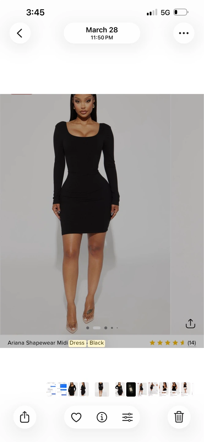 Ariana Shapewear Midi Dress - Black