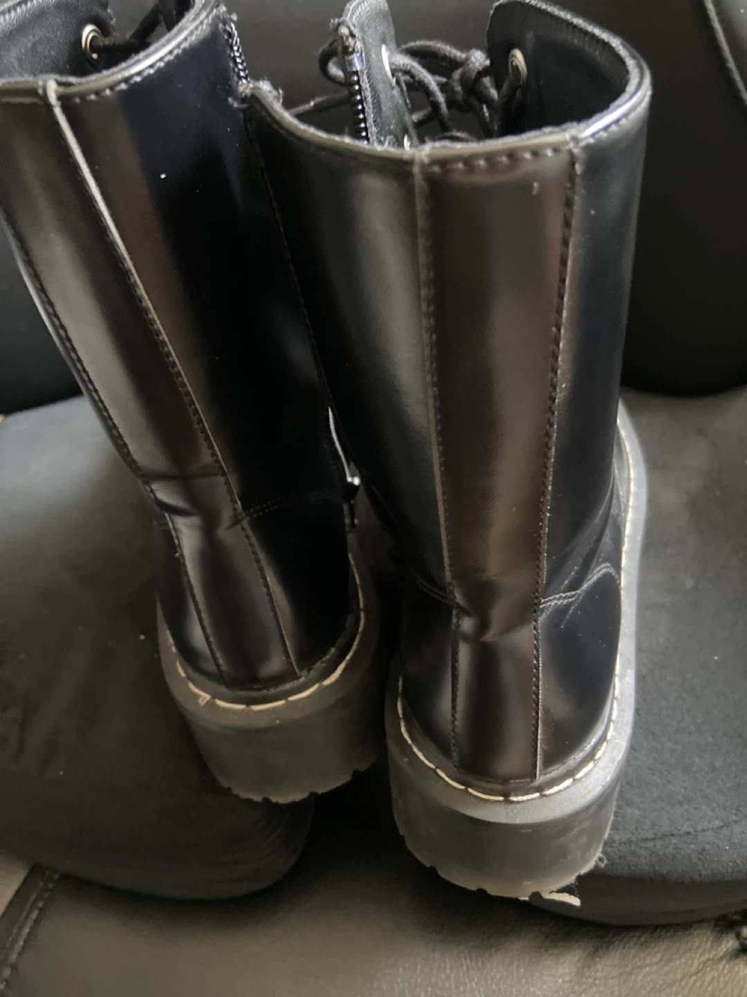 H&M Black Lace-Up Combat Boots - photo 3