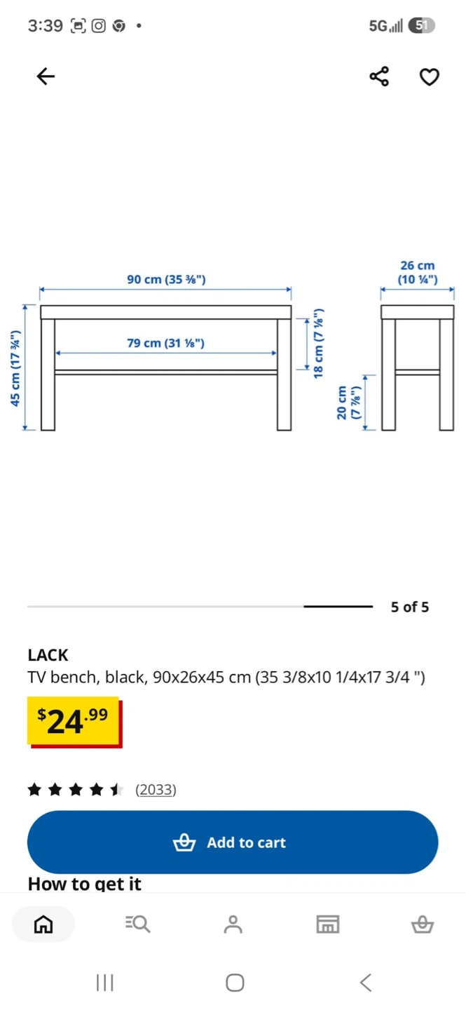IKEA LACK TV Stand - Black - photo 5