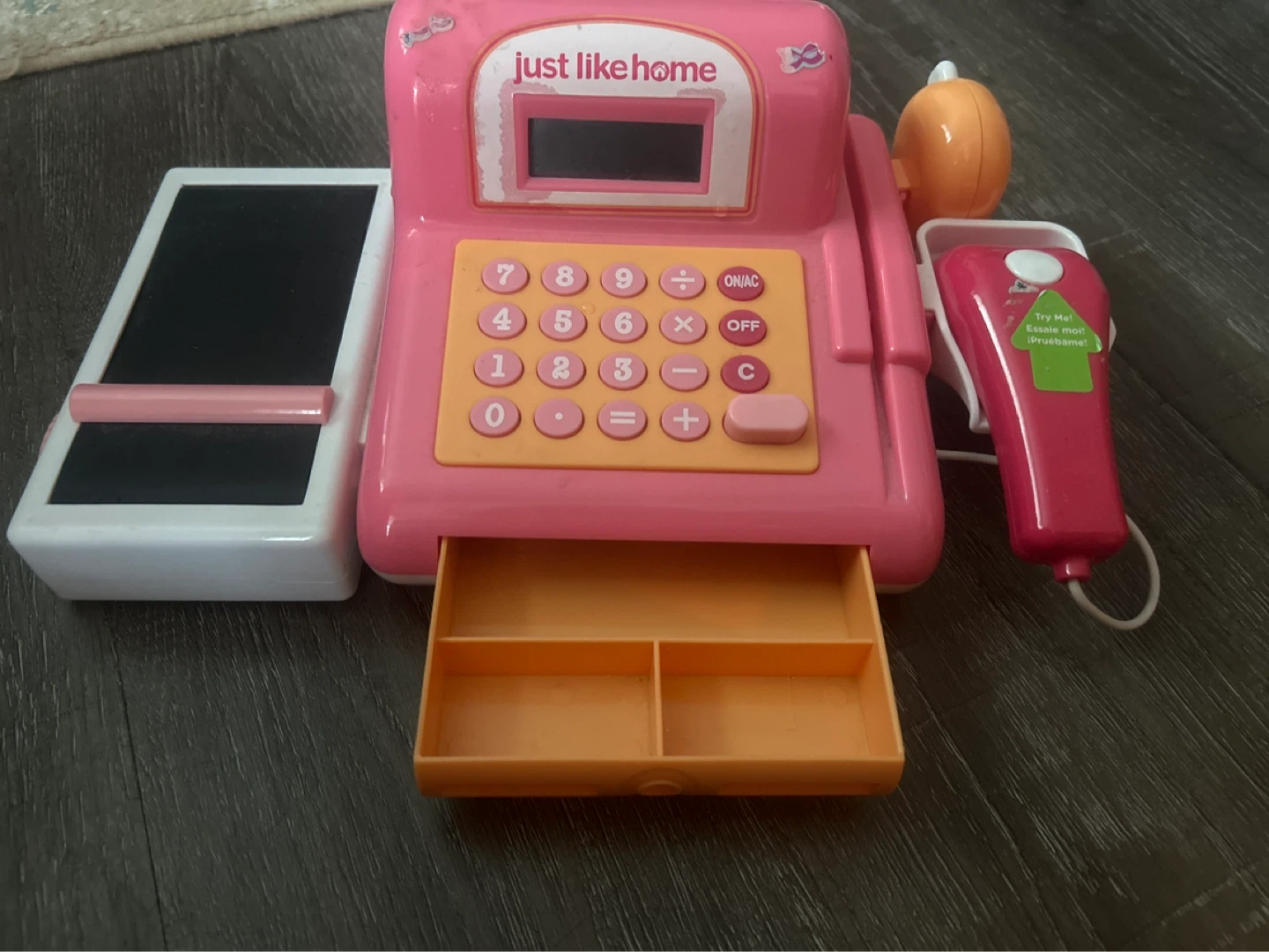 Just Like Home Pink Toy Cash Register with Scanner - photo 2
