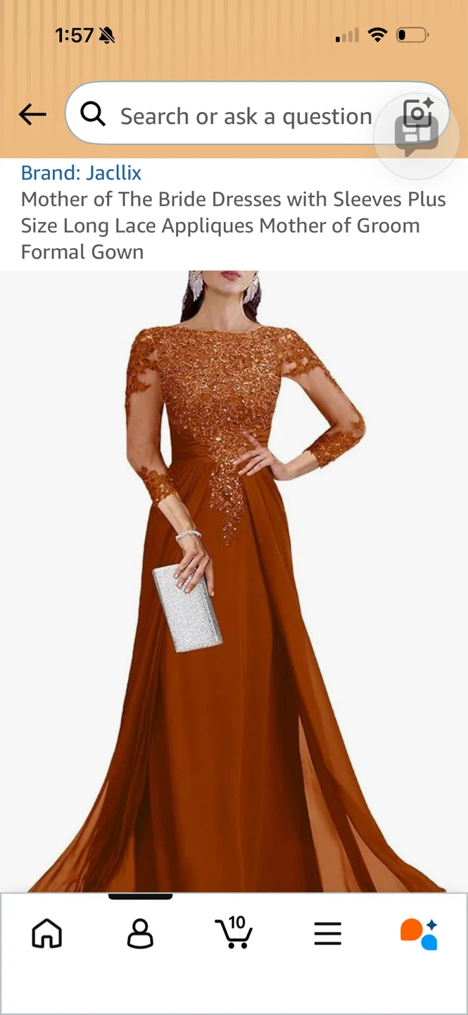 Jacllix Mother of the Bride Dress - Burnt Orange - Size 12