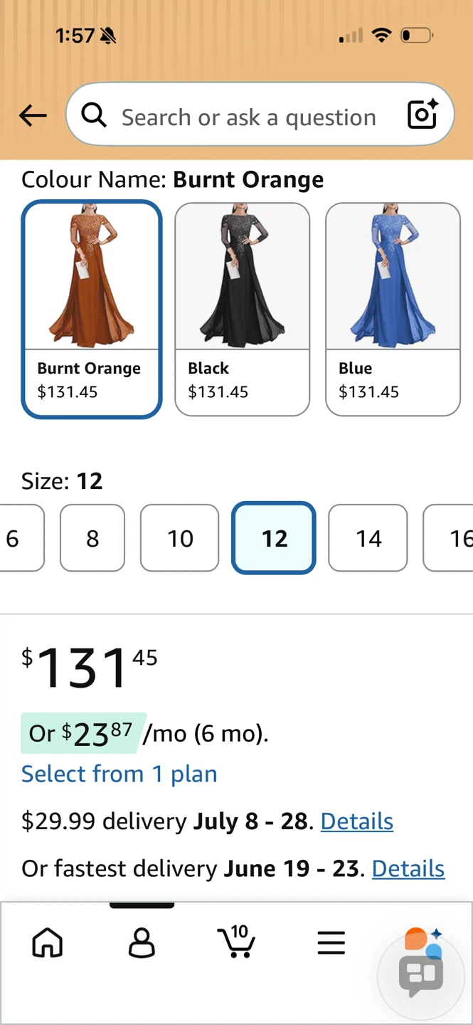 Jacllix Mother of the Bride Dress - Burnt Orange - Size 12 - photo 2