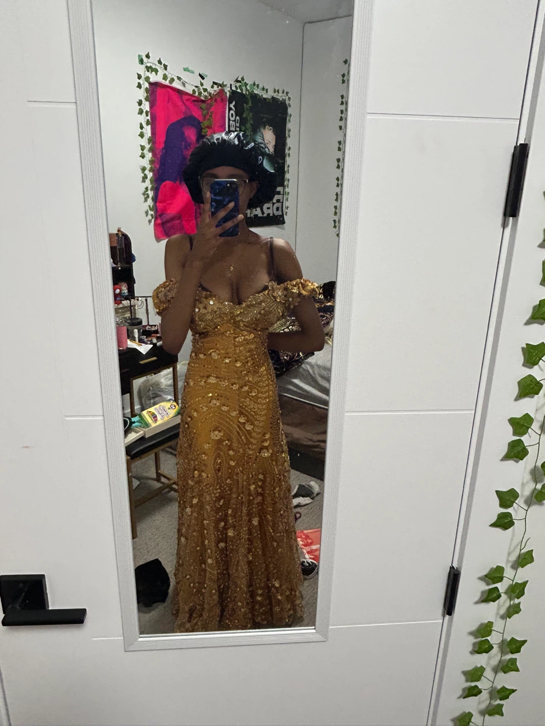 Gold Beaded Formal Dress - photo 3
