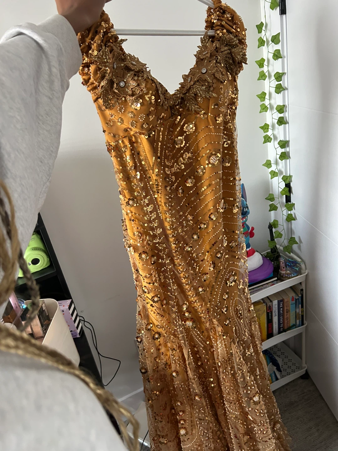 Gold Beaded Formal Dress