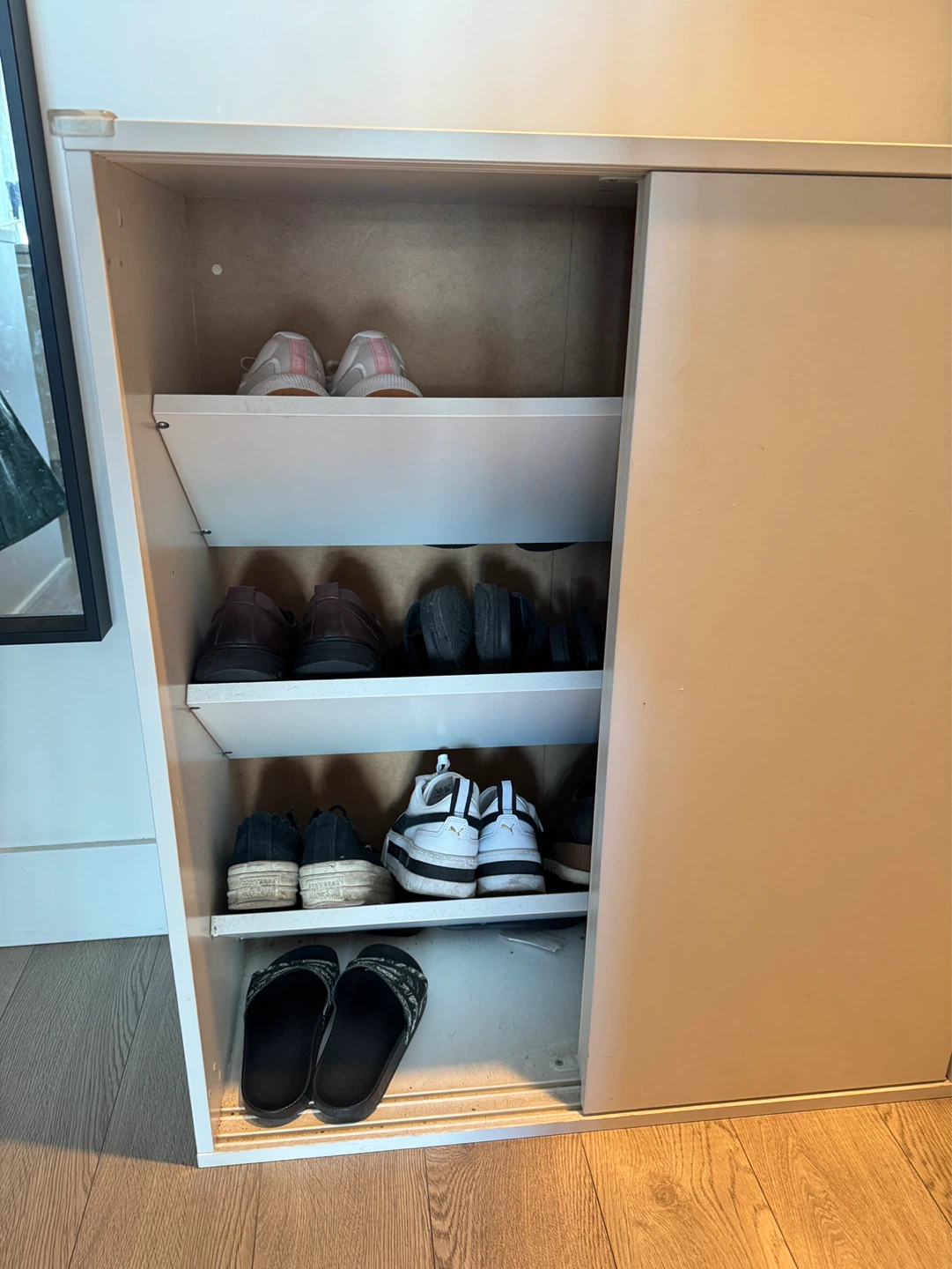 IKEA White Shoe Cabinet with Sliding Door - photo 2