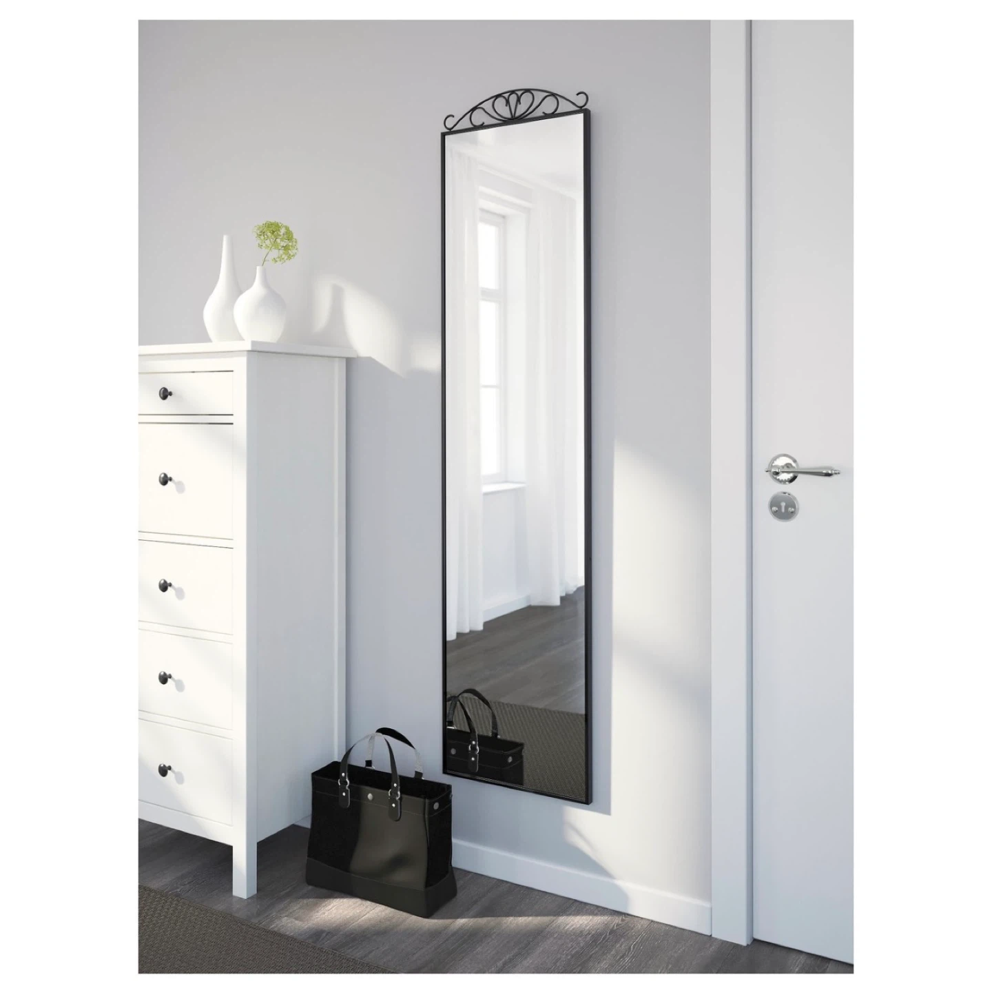 KARMSUND Standing mirror, black, 40x167 cm (15 3/4x65 3/4 ") - photo 3
