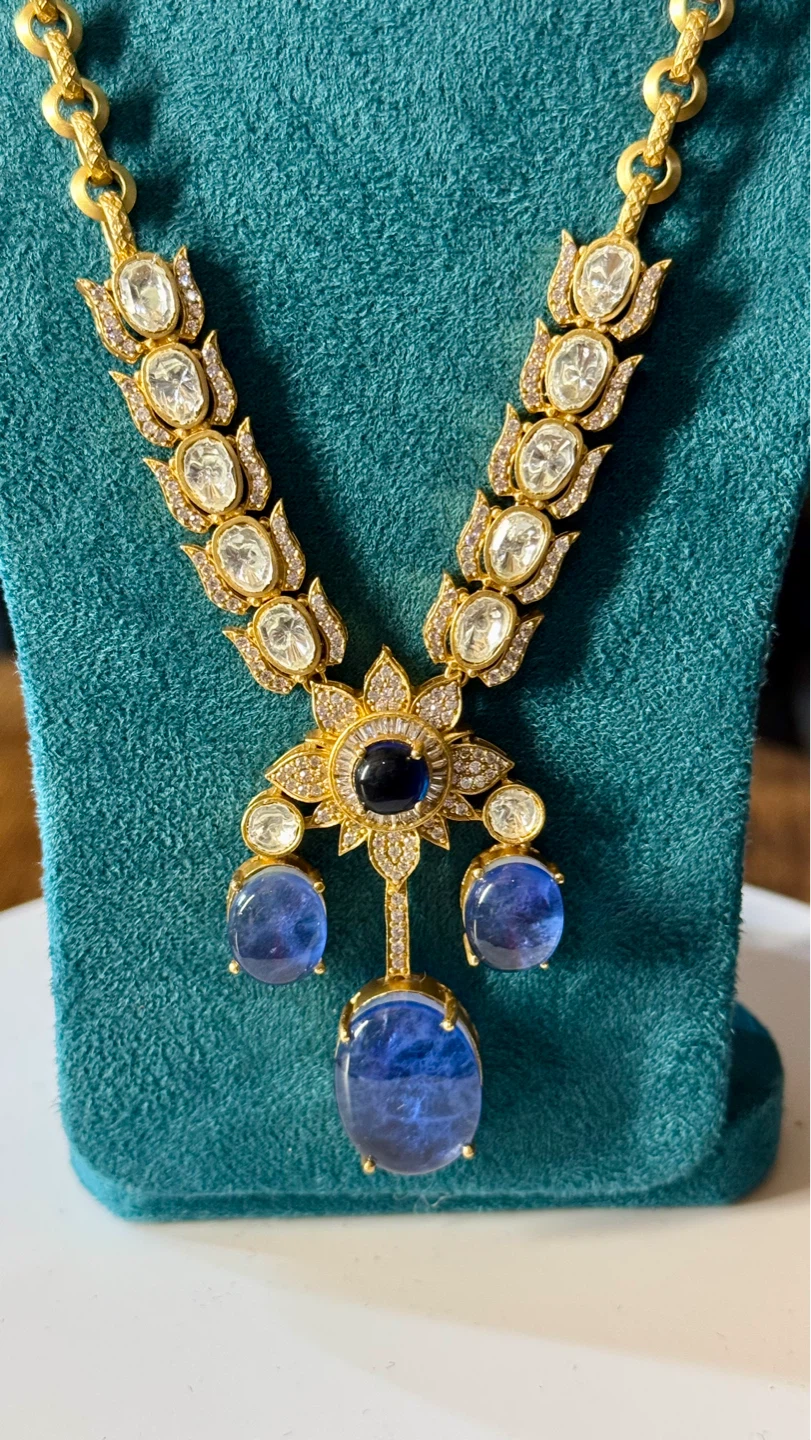 Blue moissanite doublet set - photo 2