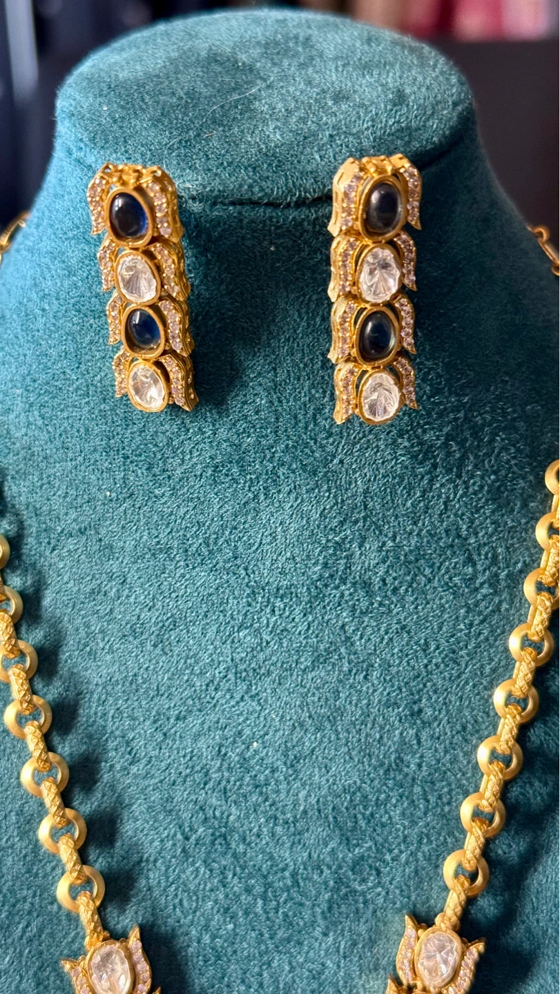 Blue moissanite doublet set - photo 3