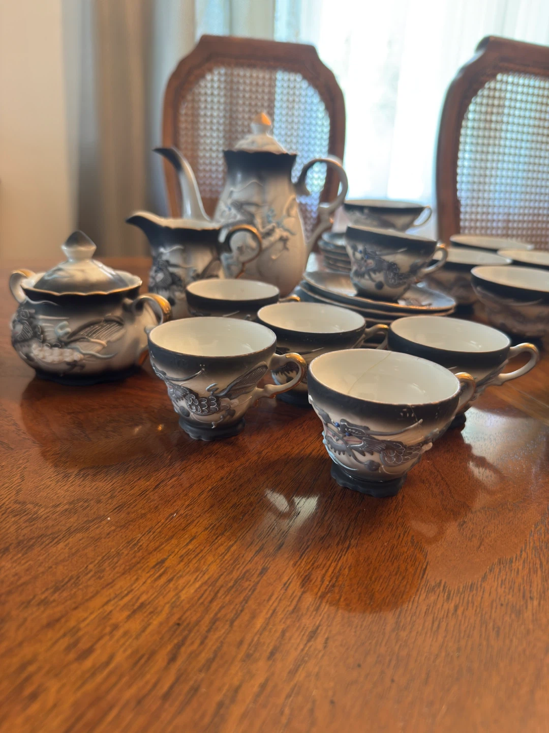 Dragon Teacup and Saucer Set with Teapot - photo 2