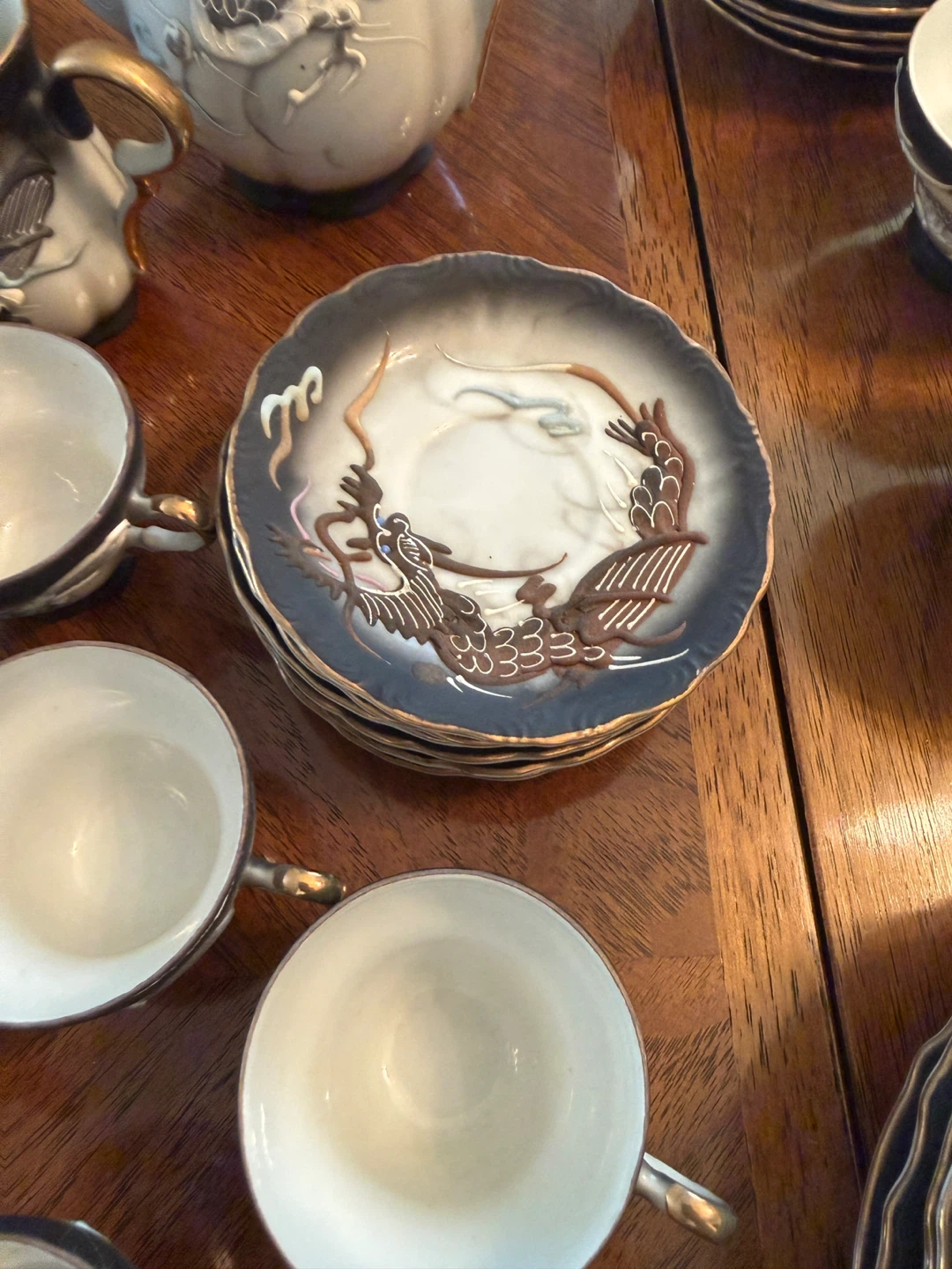 Dragon Teacup and Saucer Set with Teapot - photo 3