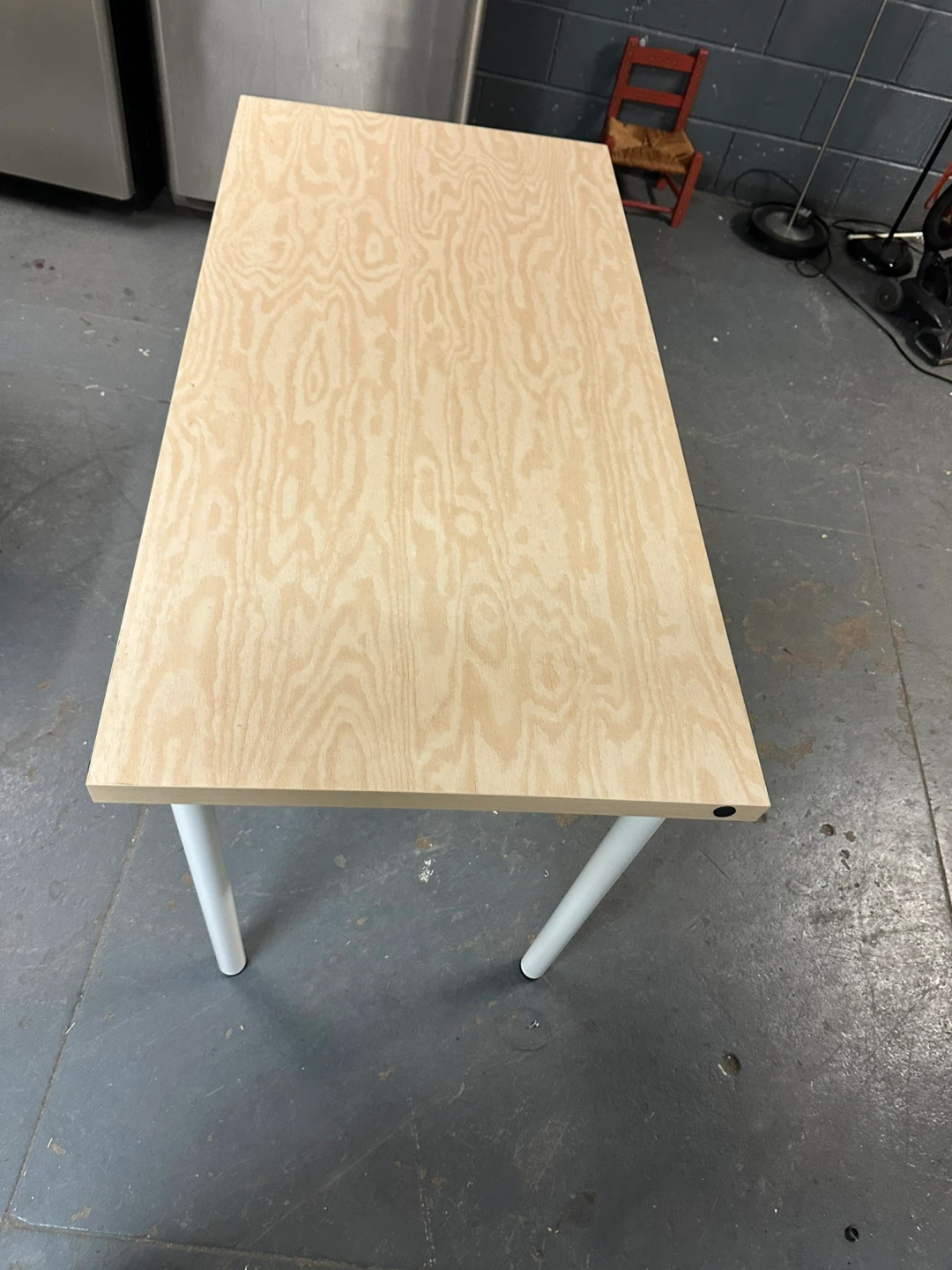 Wooden Top Table with White Legs