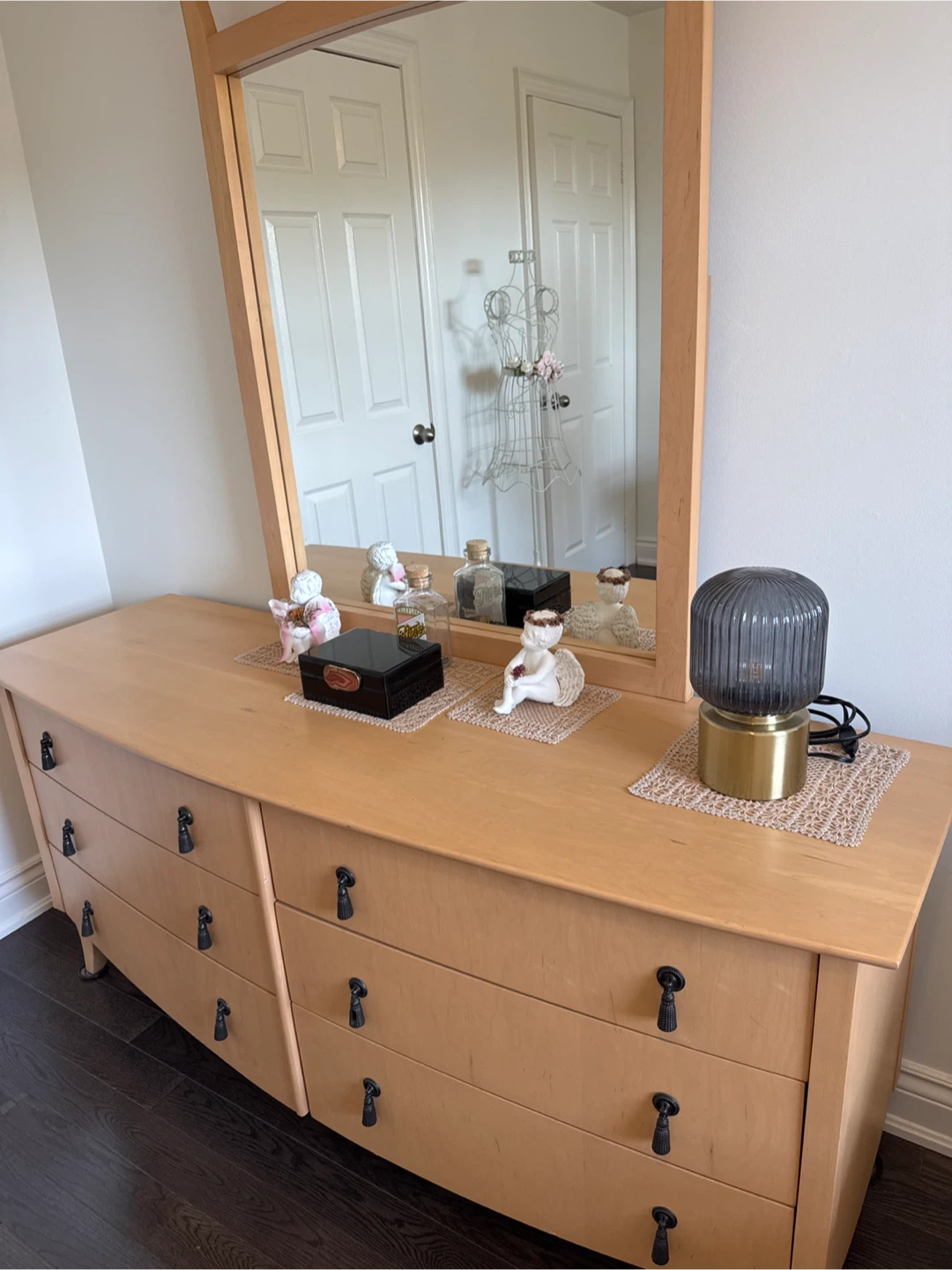 Wooden Dresser with Mirror