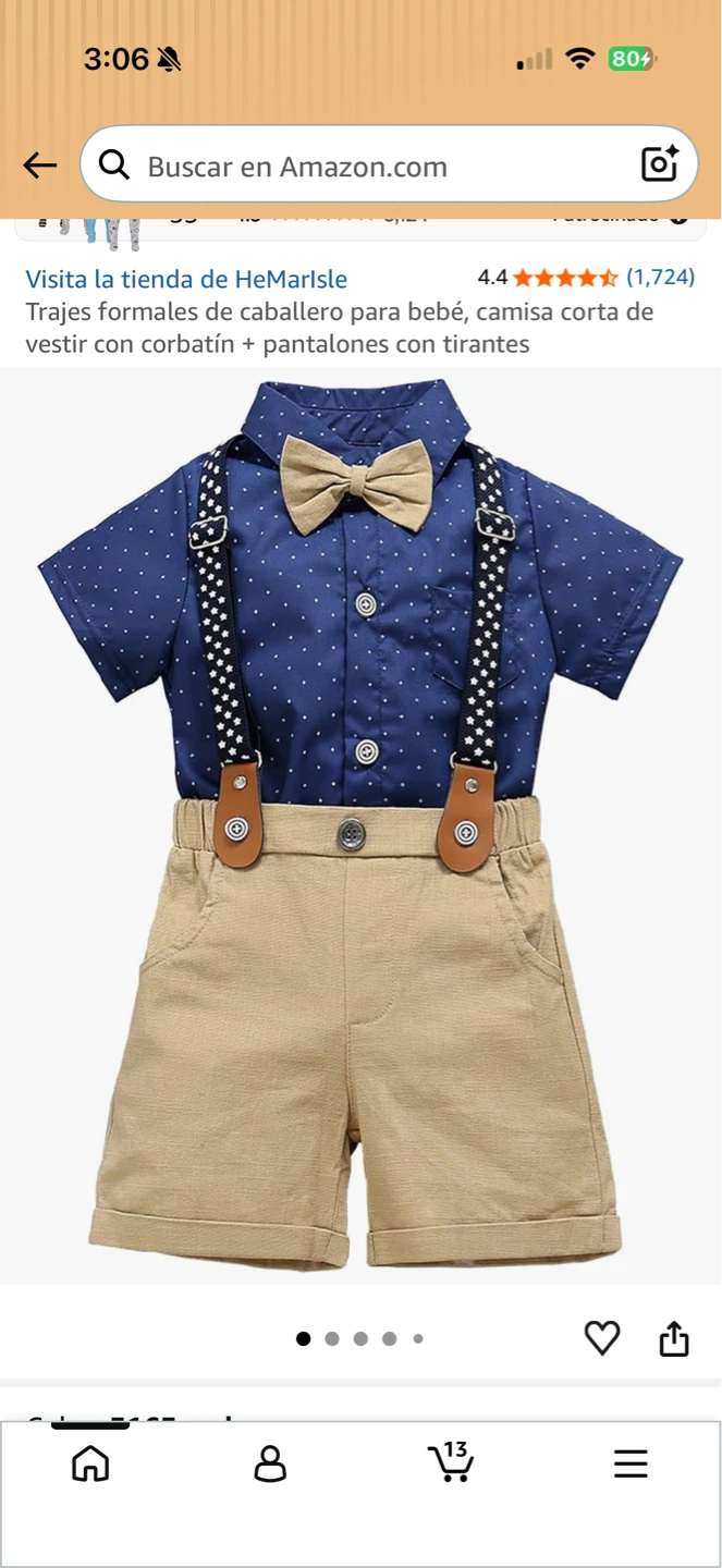 Baby Boy Outfit with Suspenders and Bowtie - photo 2