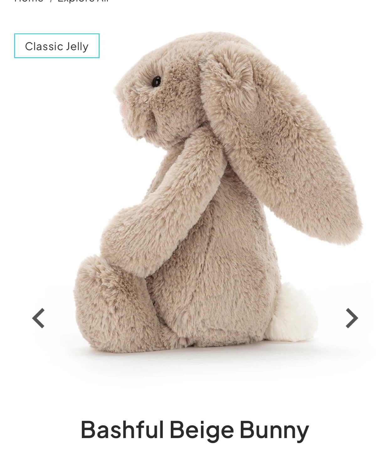 Jellycat Bashful Beige Bunny - Small - photo 3