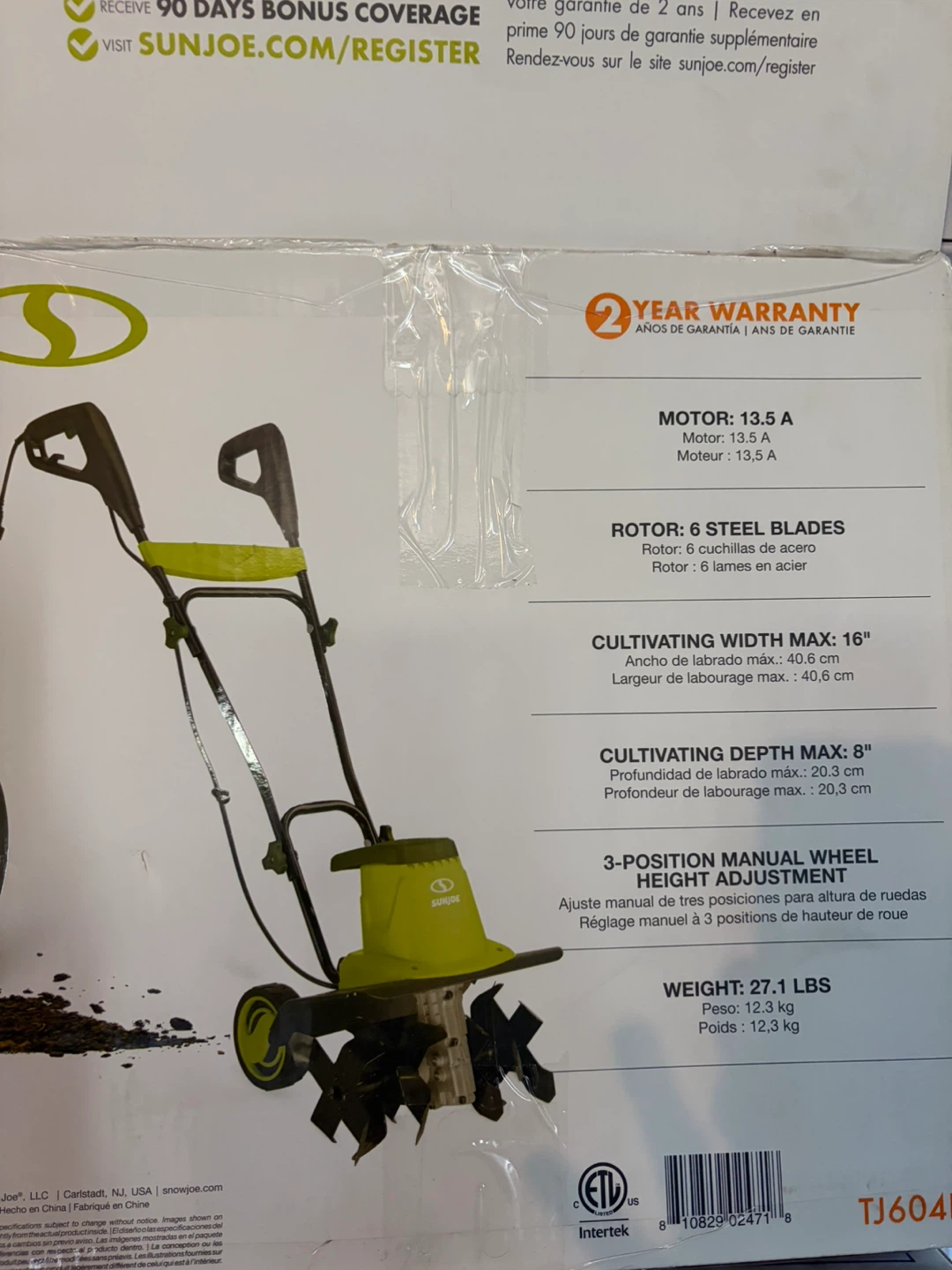 Sun Joe 13.5-Amp Electric 16" Tiller + Cultivator