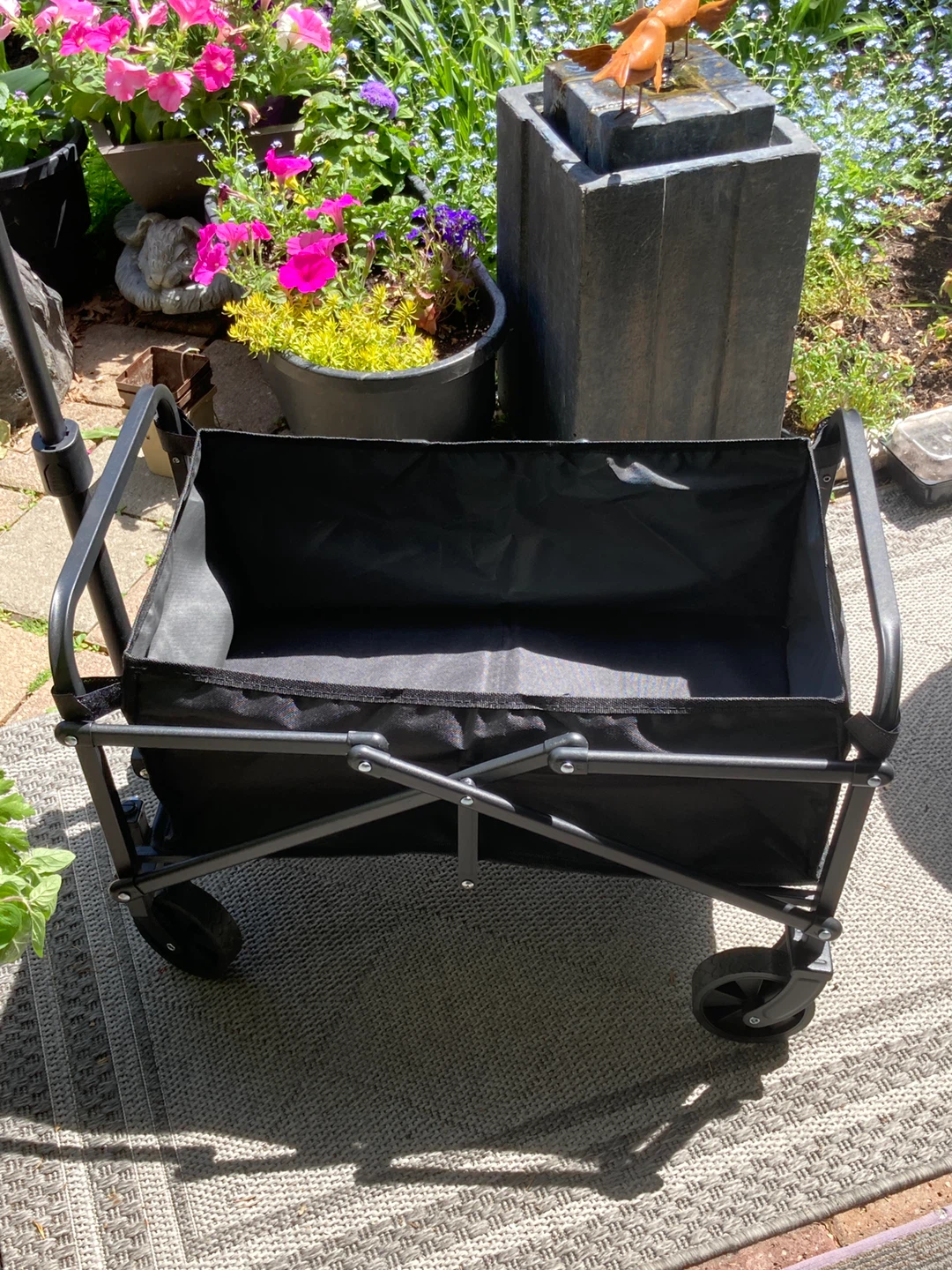 Black Folding Utility Wagon