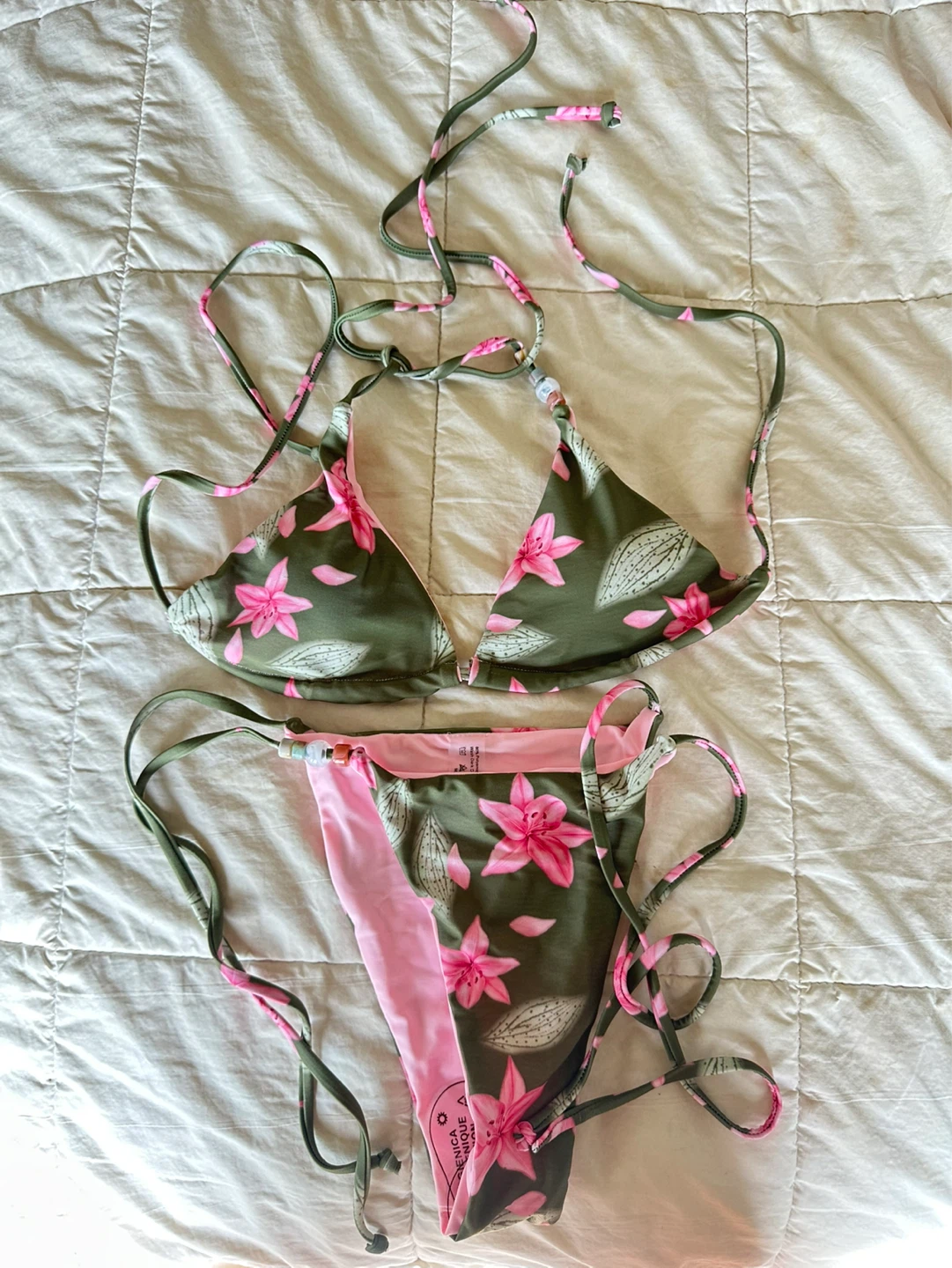 Green and Pink Floral Bikini - photo 5