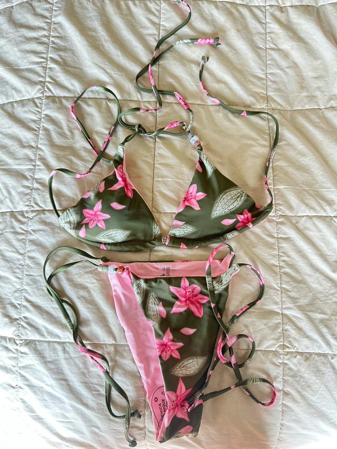 Green and Pink Floral Bikini - photo 4