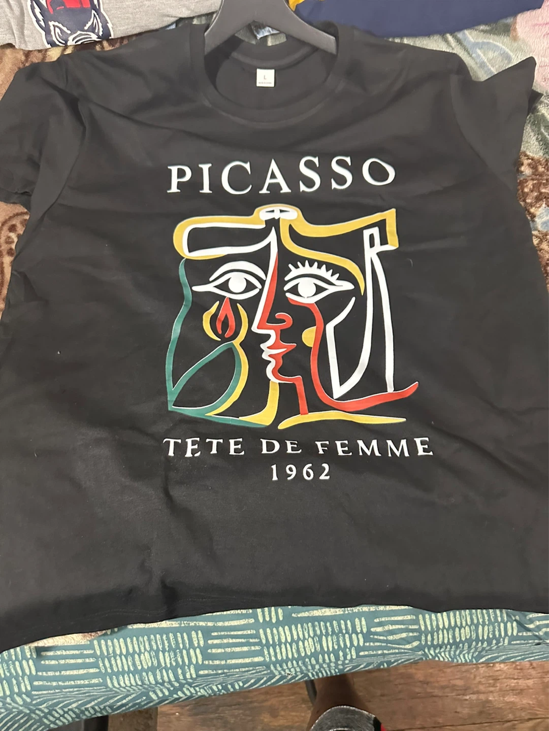 Black T-Shirt Picasso "Tete de Femme 1962" Graphic Tee - photo 5