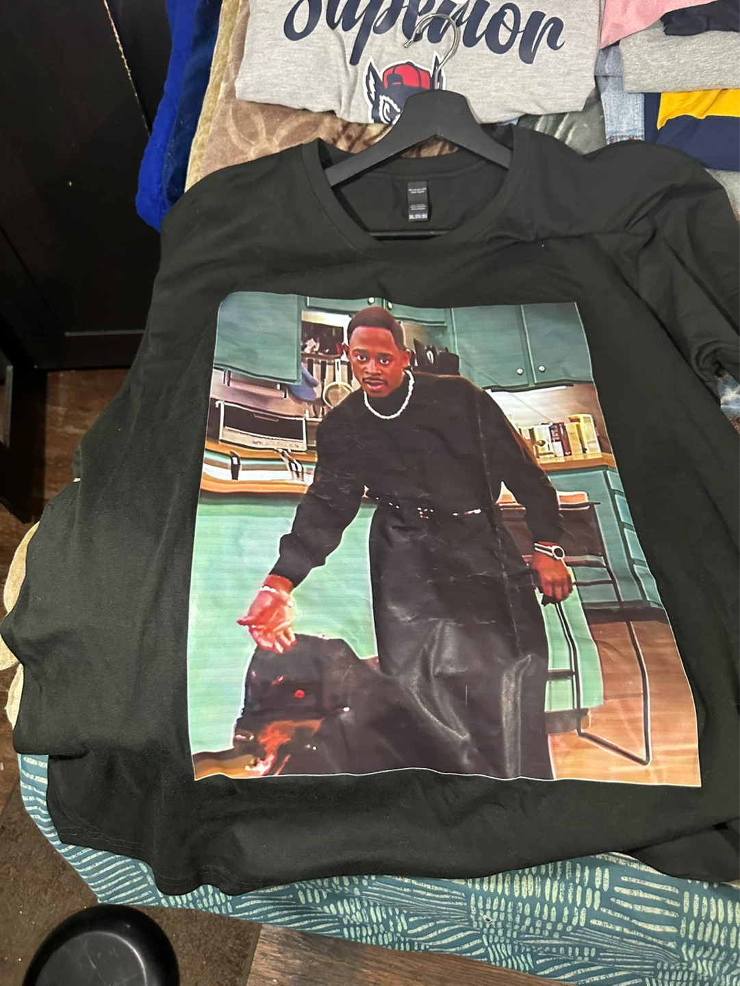 Black T-Shirt with Martin Lawrence Graphic Print - photo 4