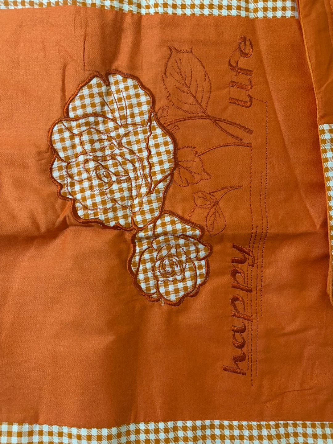 Orange Embroidered pillow case - photo 3