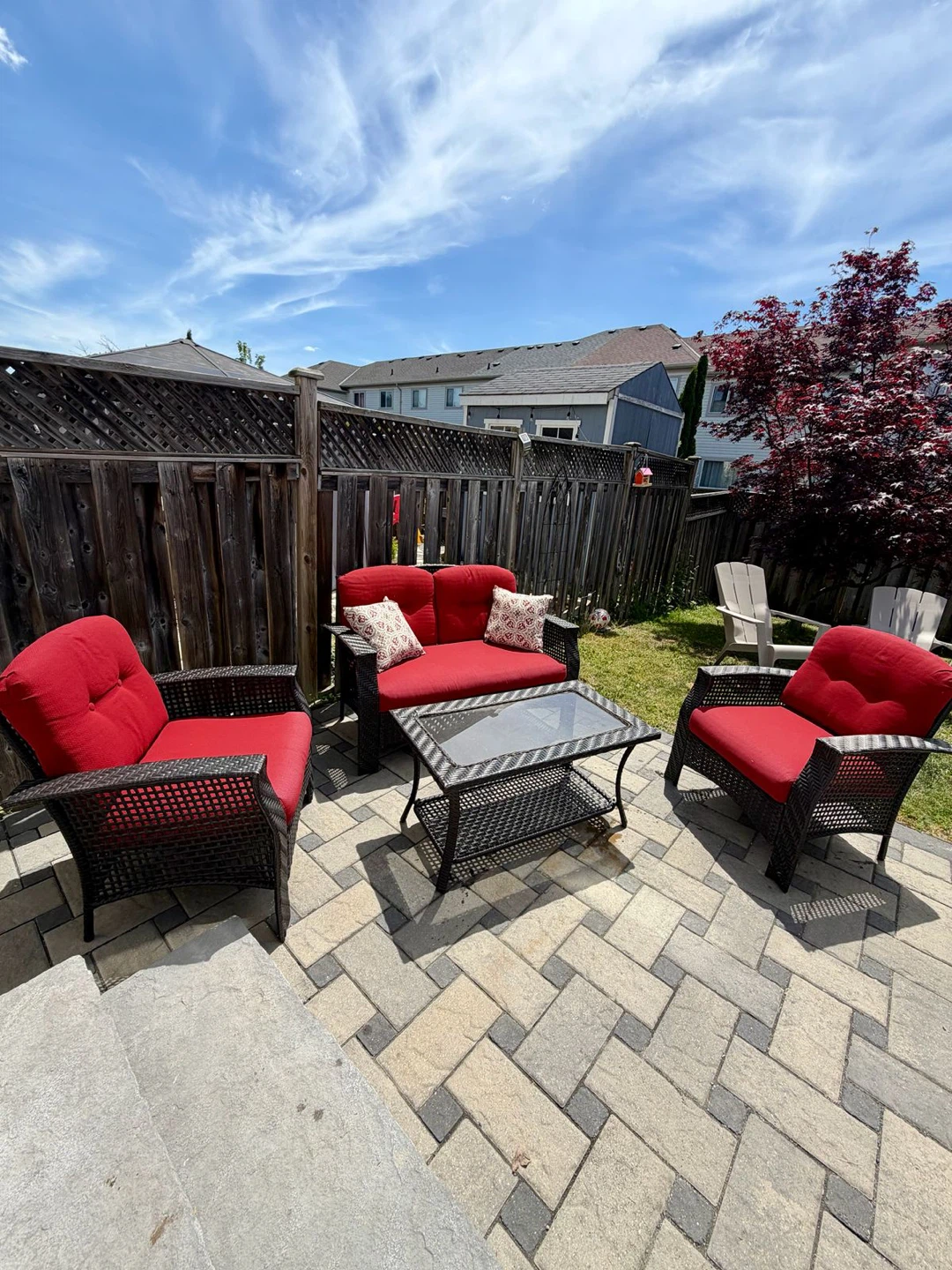 3-Piece Outdoor Patio Set with Loveseat and Chairs - photo 2