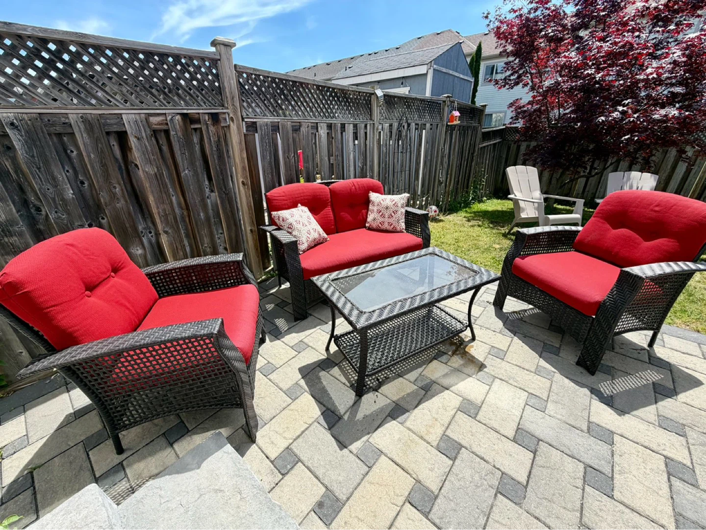 3-Piece Outdoor Patio Set with Loveseat and Chairs
