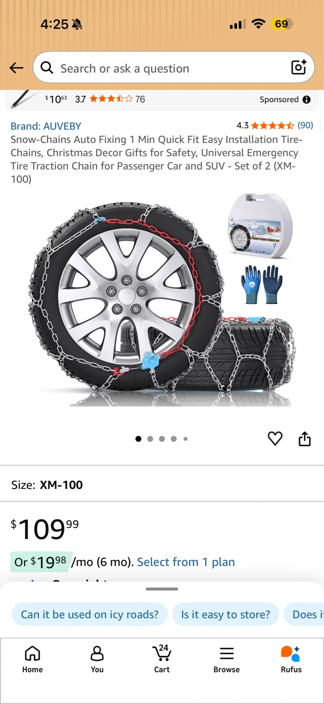 New AUVEBY Snow Chains XM-110