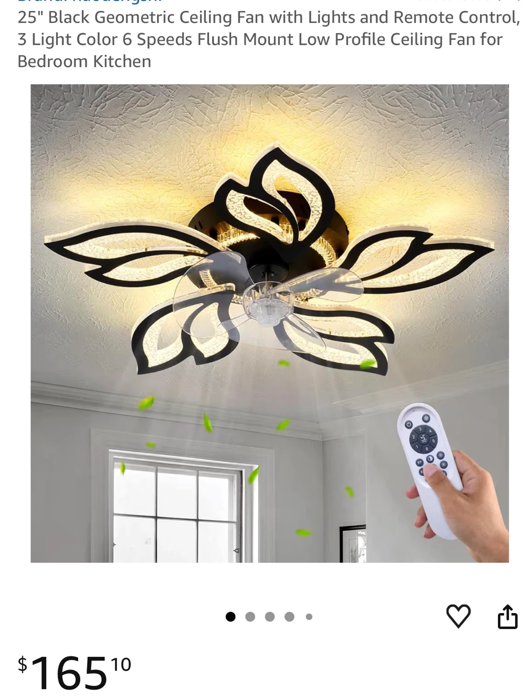25.6" Geometric Ceiling Fan with Light & Remote C253