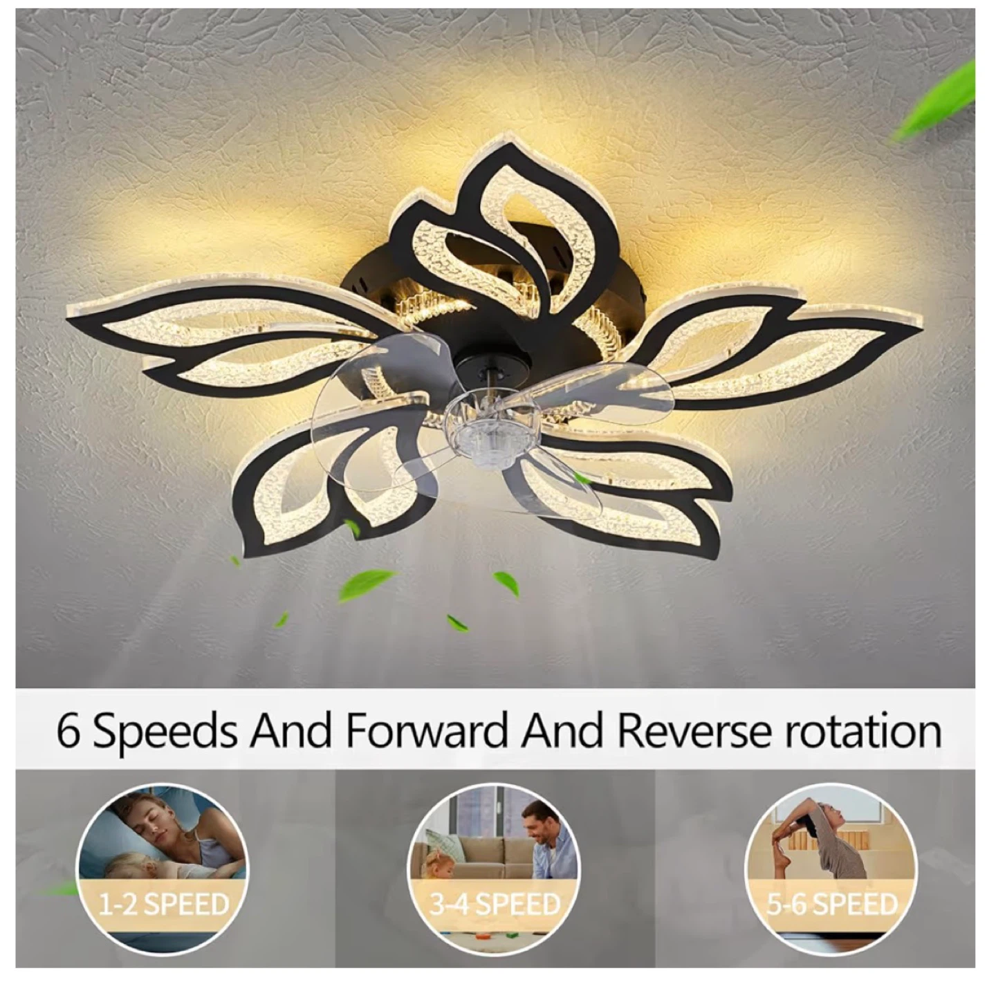 25.6" Geometric Ceiling Fan with Light & Remote C253 - photo 3