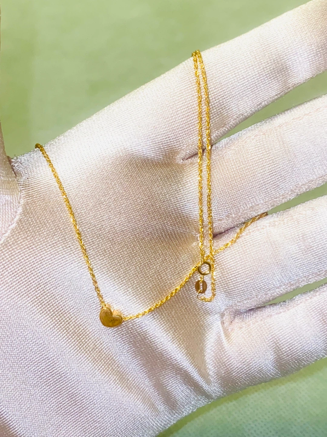 24K Gold Heart 💛 Pendant & 18 K Necklace - photo 2