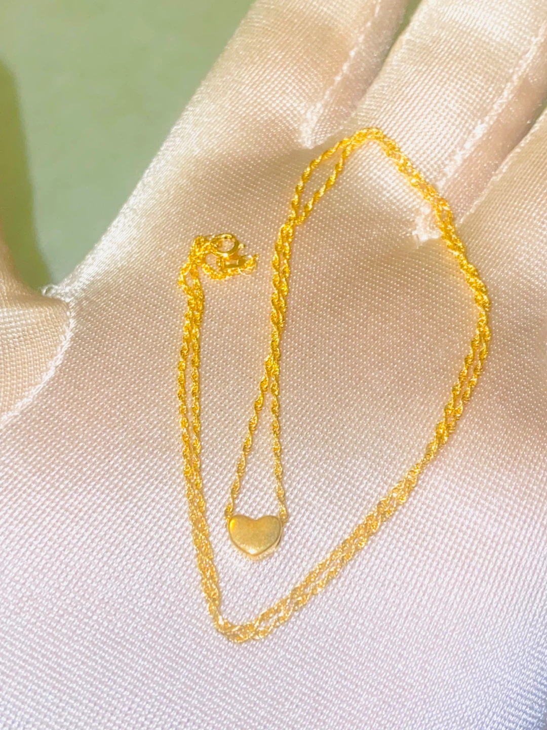 24K Gold Heart 💛 Pendant & 18 K Necklace - photo 4